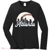 Atlanta Baseball Skyline Atlanta Cityscape Women's Long Sleeve Shirt thumb 0