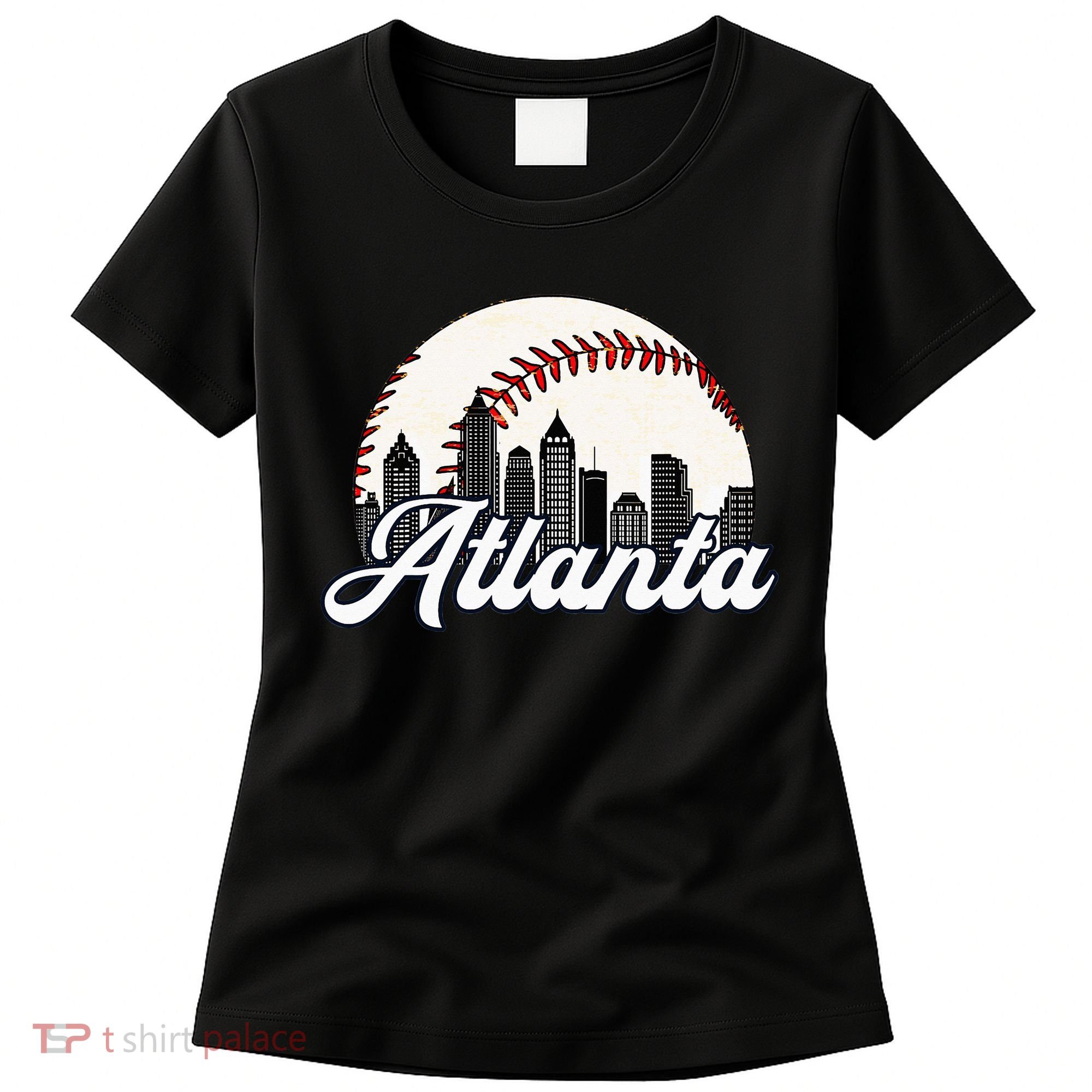 Atlanta Baseball Skyline Atlanta Cityscape Women's T-Shirt