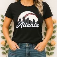 Atlanta Baseball Skyline Atlanta Cityscape Women's T-Shirt thumb 2