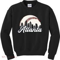 Atlanta Baseball Skyline Atlanta Cityscape Kids Sweatshirt thumb 0