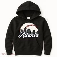 Atlanta Baseball Skyline Atlanta Cityscape Kids Hoodie thumb 0