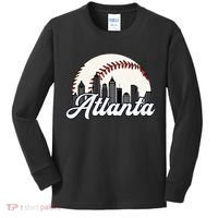 Atlanta Baseball Skyline Atlanta Cityscape Kids Long Sleeve Shirt thumb 0