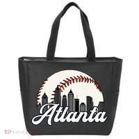 Atlanta Baseball Skyline Atlanta Cityscape Tote Bag thumb 0