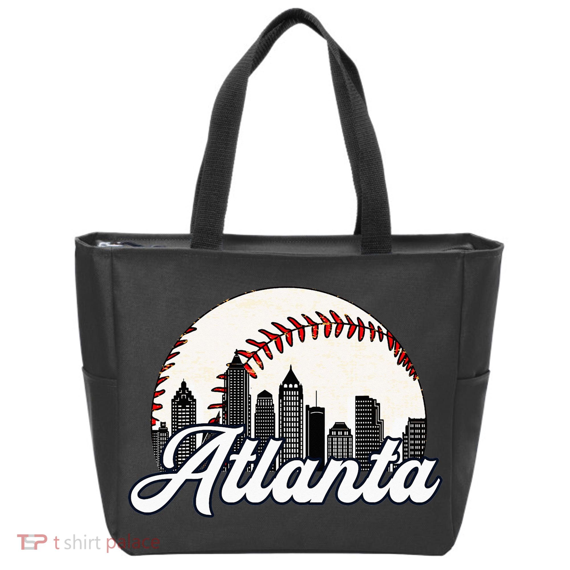 Atlanta Baseball Skyline Atlanta Cityscape Tote Bag