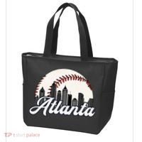 Atlanta Baseball Skyline Atlanta Cityscape Tote Bag thumb 3
