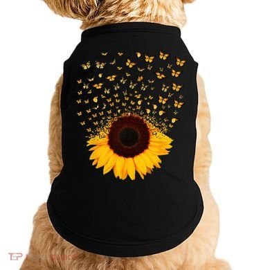 Adorable Butterfly Sunflower Doggie Tank
