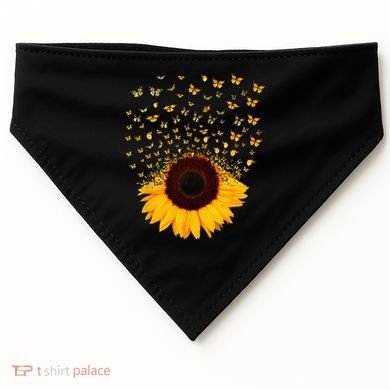 Adorable Butterfly Sunflower USA-Made Doggie Bandana