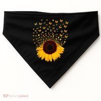 Adorable Butterfly Sunflower USA-Made Doggie Bandana thumb 0
