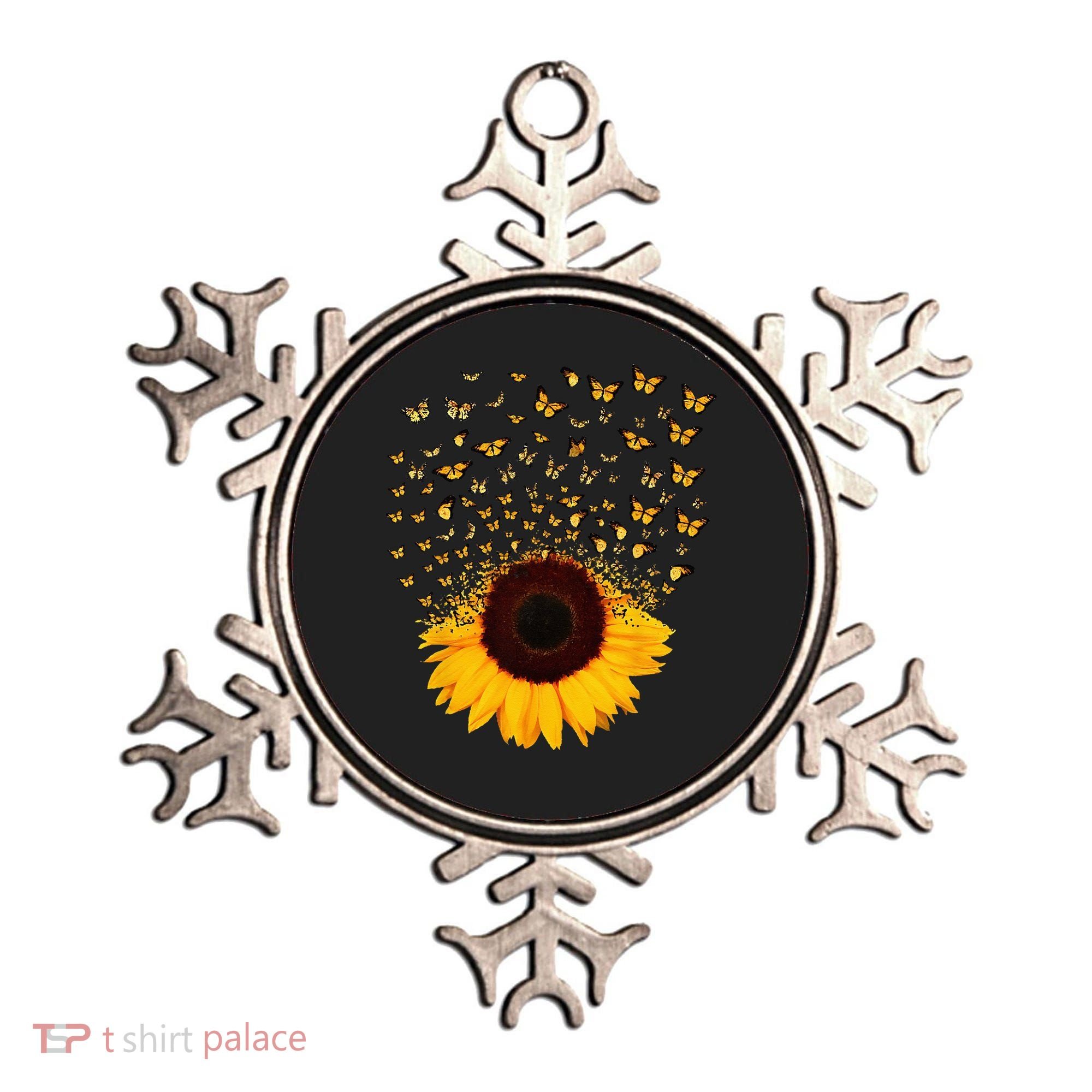 Adorable Butterfly Sunflower Ornament