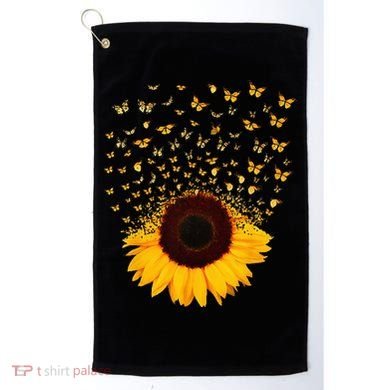 Adorable Butterfly Sunflower Golf Towel