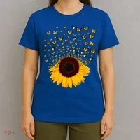 Adorable Butterfly Sunflower T-Shirt thumb 4