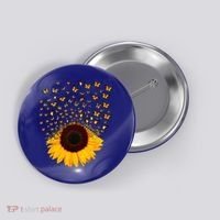 Adorable Butterfly Sunflower Button thumb 0