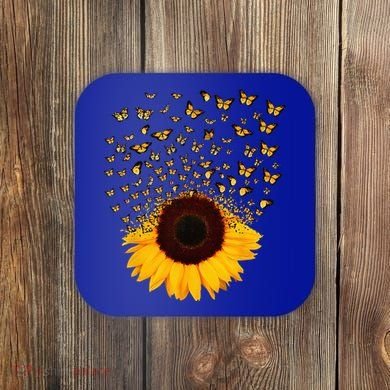 Adorable Butterfly Sunflower Coaster