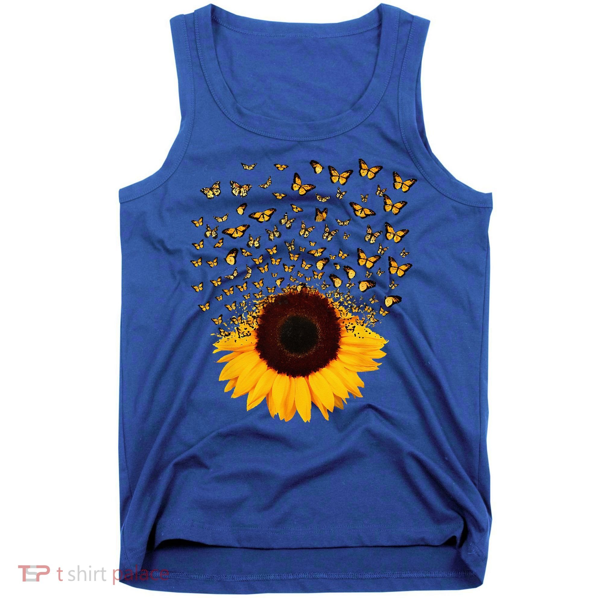 Adorable Butterfly Sunflower Tank Top