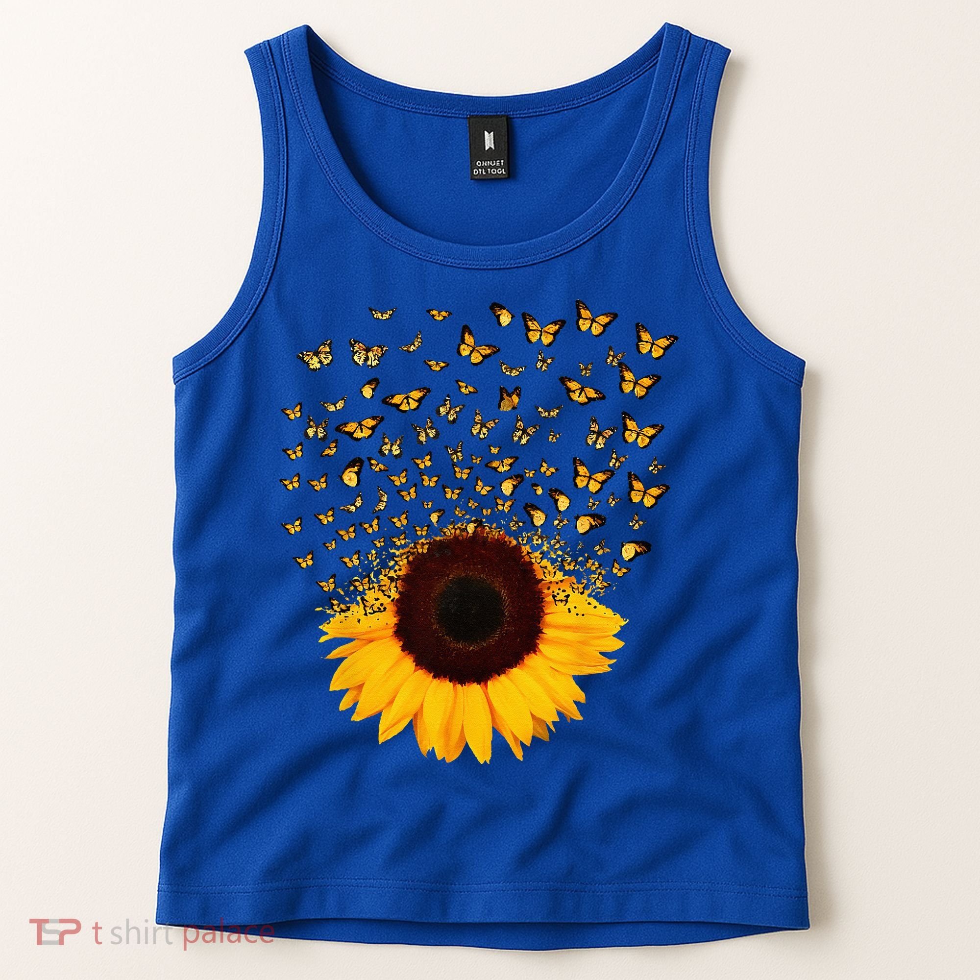 Adorable Butterfly Sunflower Tank Top