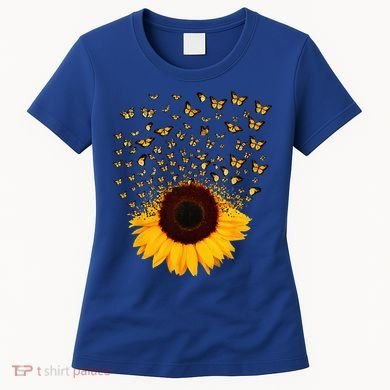 Adorable Butterfly Sunflower Women's T-Shirt