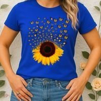 Adorable Butterfly Sunflower Women's T-Shirt thumb 2