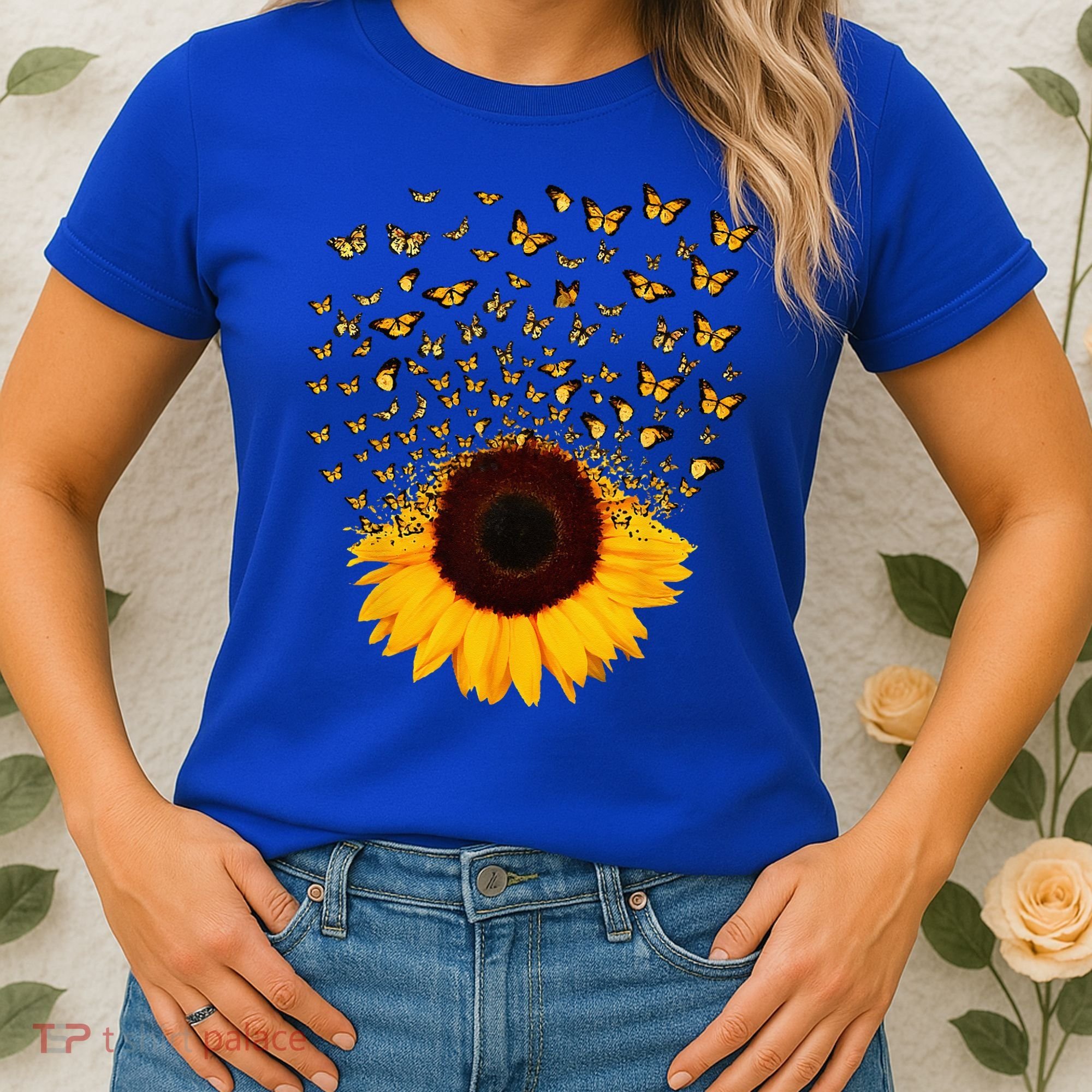 Adorable Butterfly Sunflower Women's T-Shirt