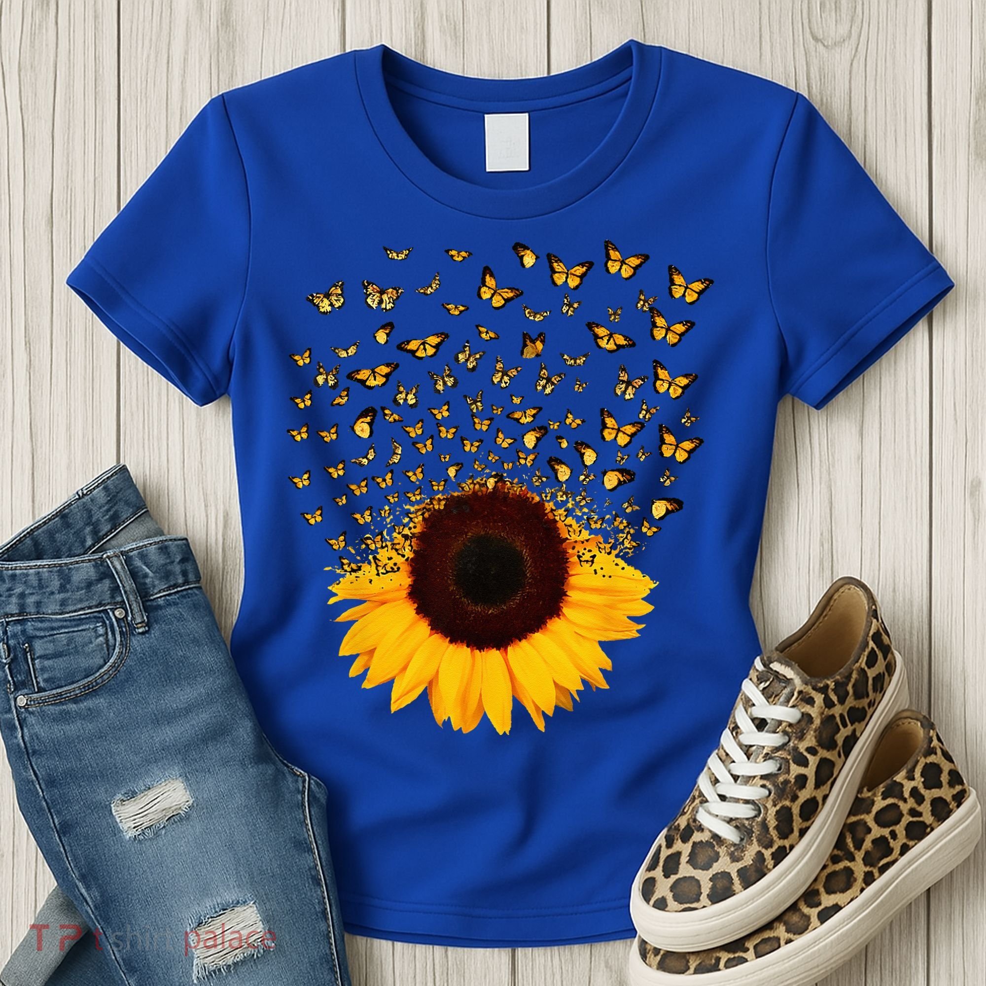 Adorable Butterfly Sunflower Women's T-Shirt