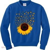 Adorable Butterfly Sunflower Kids Sweatshirt thumb 0