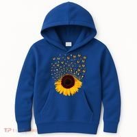 Adorable Butterfly Sunflower Kids Hoodie thumb 0