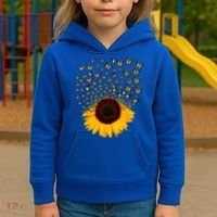 Adorable Butterfly Sunflower Kids Hoodie thumb 3