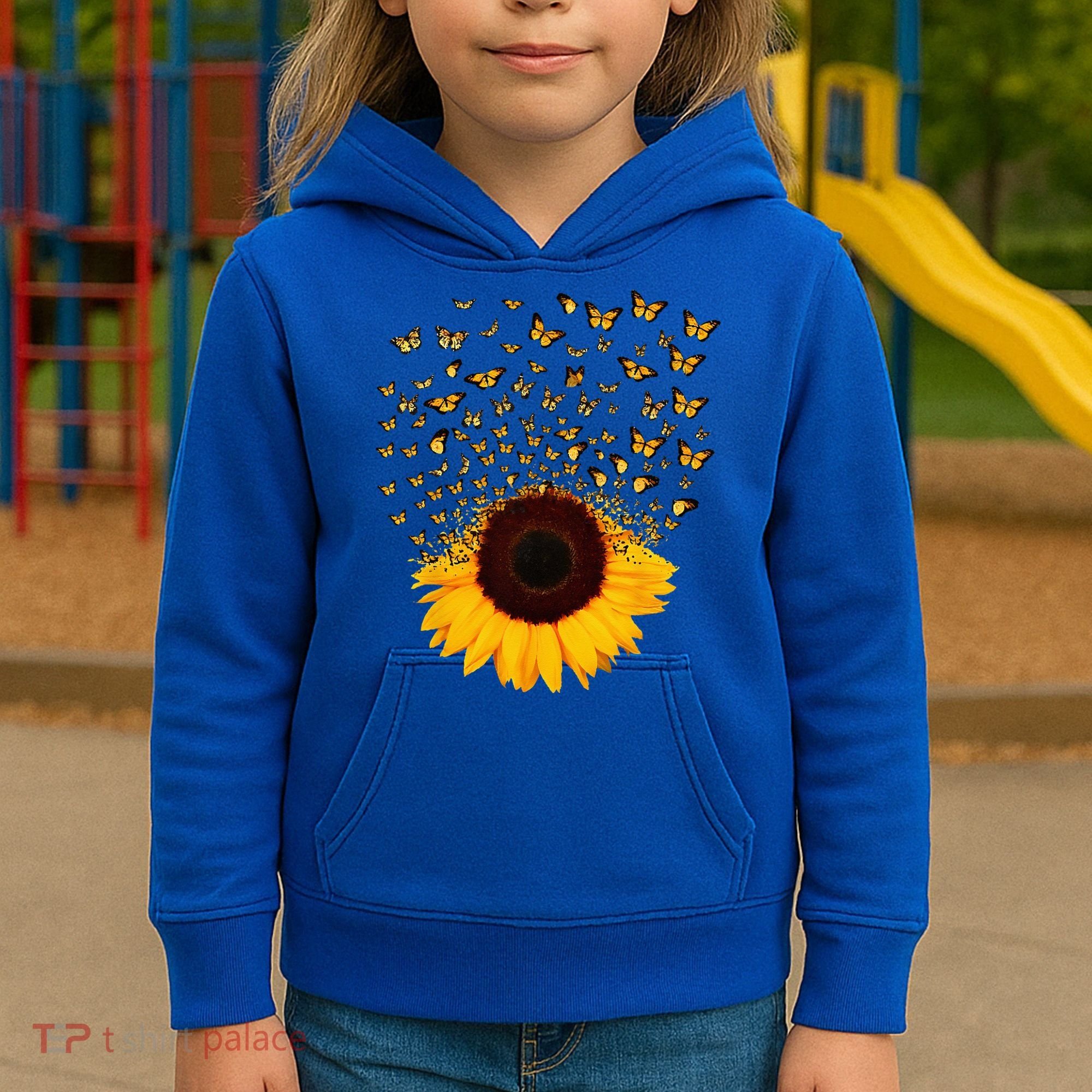Adorable Butterfly Sunflower Kids Hoodie