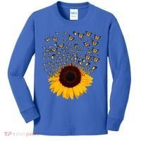 Adorable Butterfly Sunflower Kids Long Sleeve Shirt thumb 0