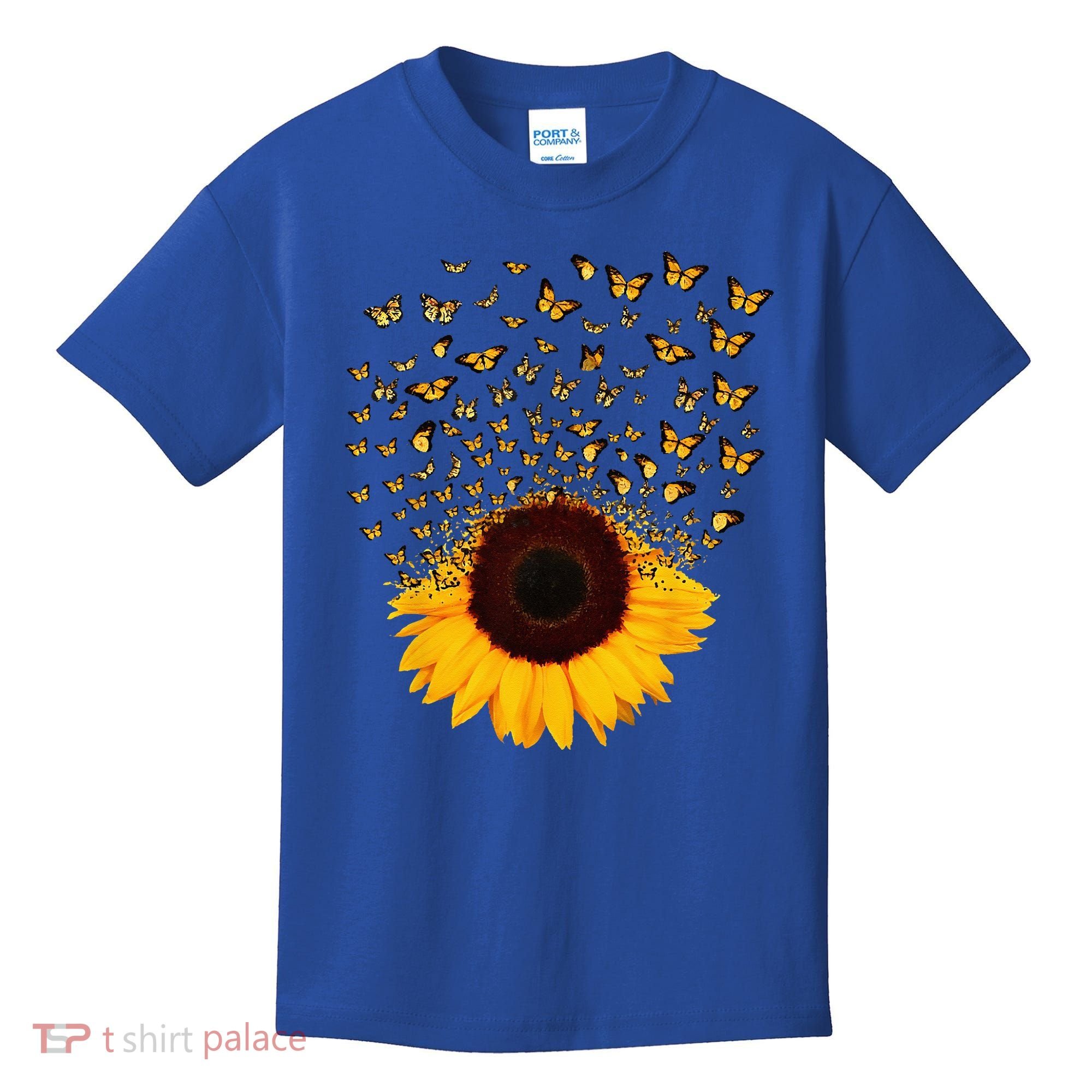 Adorable Butterfly Sunflower Kids T-Shirt