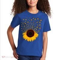 Adorable Butterfly Sunflower Kids T-Shirt thumb 2
