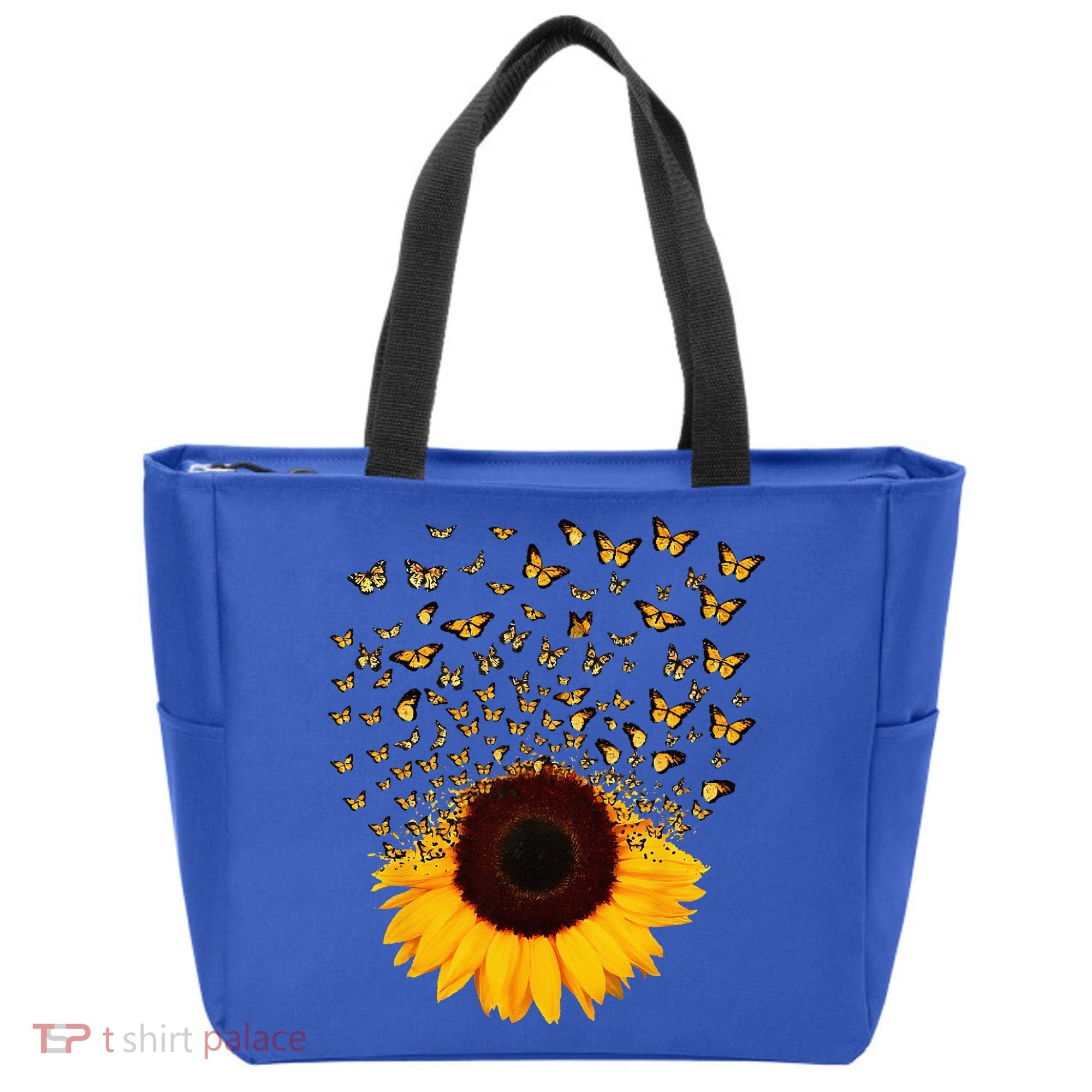 Adorable Butterfly Sunflower Tote Bag