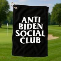 Anti Biden Social Club Golf Towel thumb 1