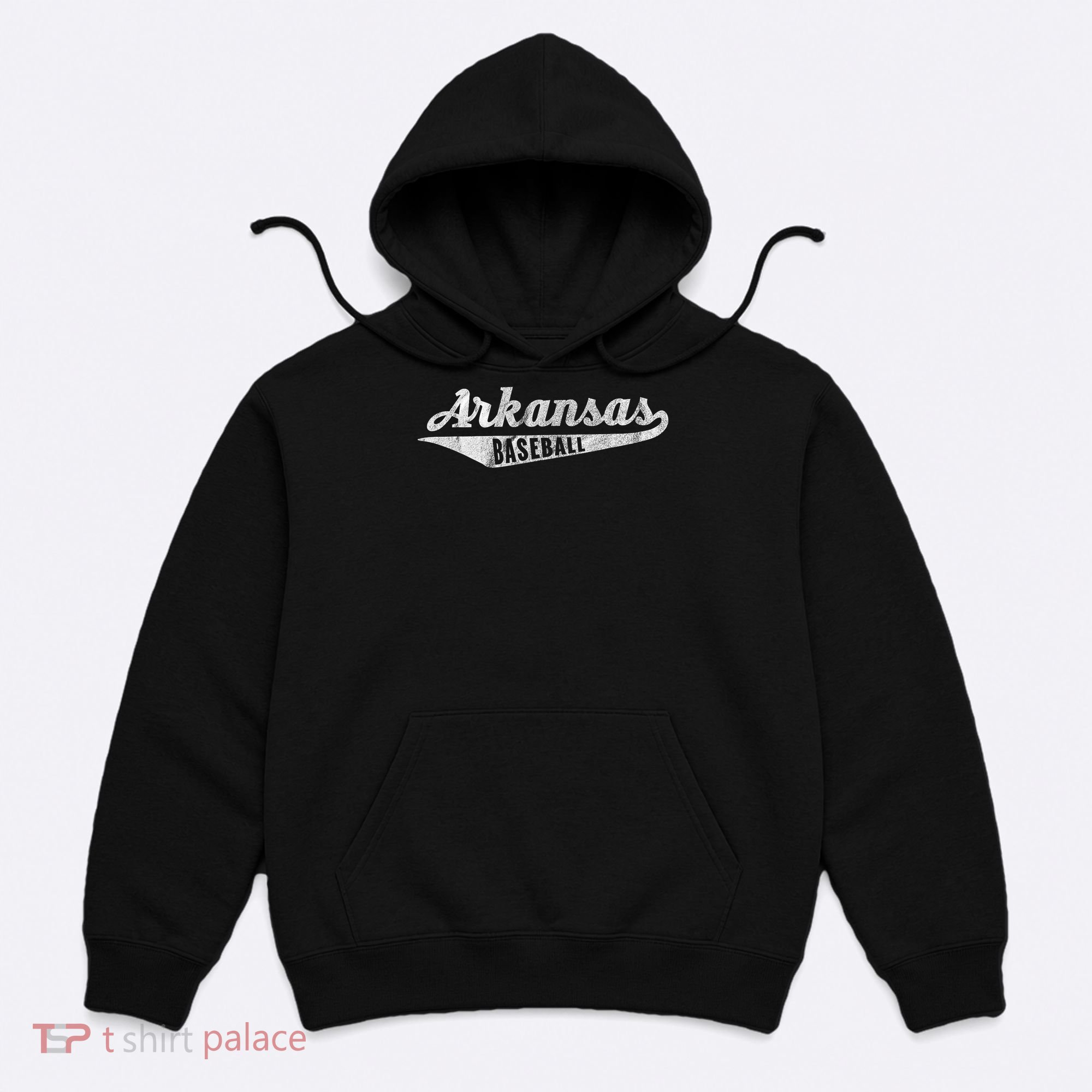 Arkansas Baseball Script Vintage Distressed Hoodie