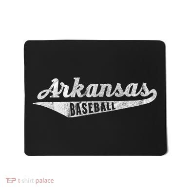 Arkansas Baseball Script Vintage Distressed Mousepad