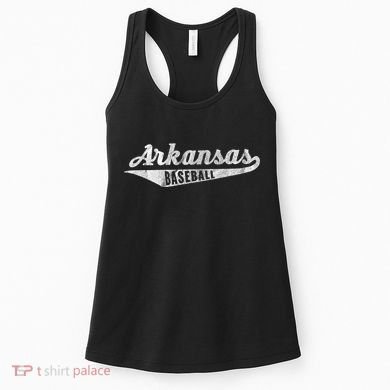 Arkansas Baseball Script Vintage Distressed Women's Tank Top