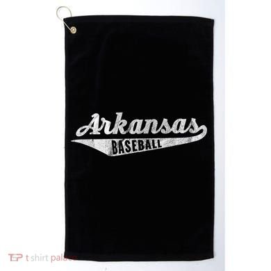 Arkansas Baseball Script Vintage Distressed Golf Towel