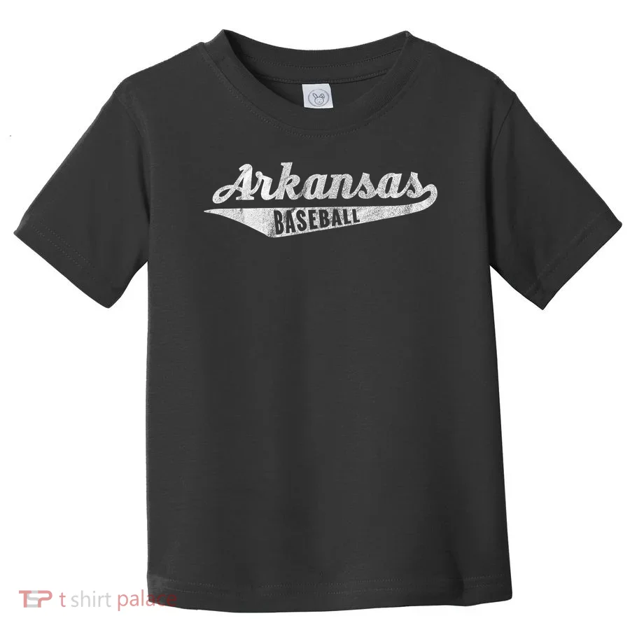 Arkansas Baseball Script Vintage Distressed Toddler T-Shirt