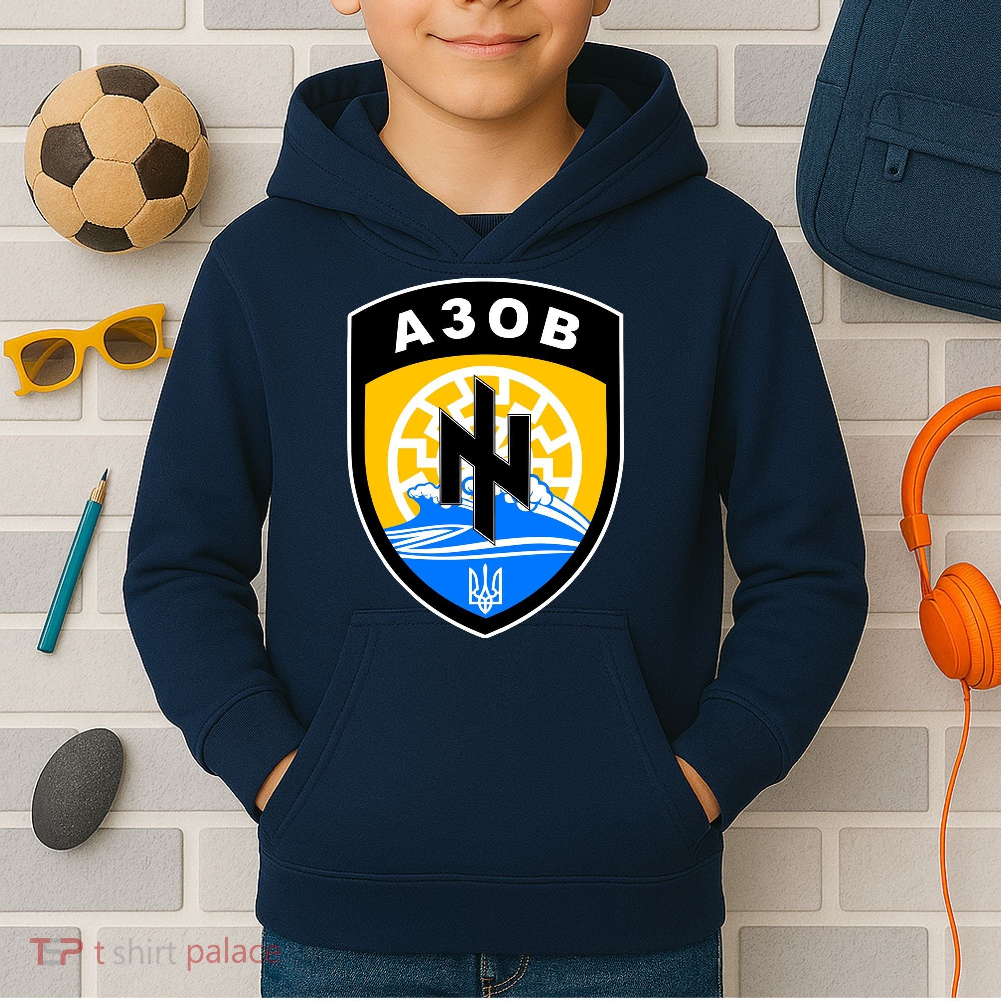Azov Battalion Support Ukraine Military Kids Hoodie