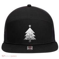 Abstract Big Christmas Tree 7 Panel Mesh Trucker Snapback Hat thumb 0
