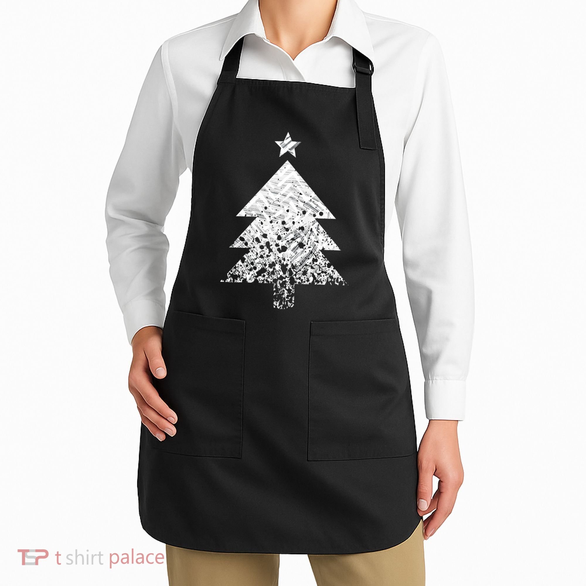 Abstract Big Christmas Tree Apron