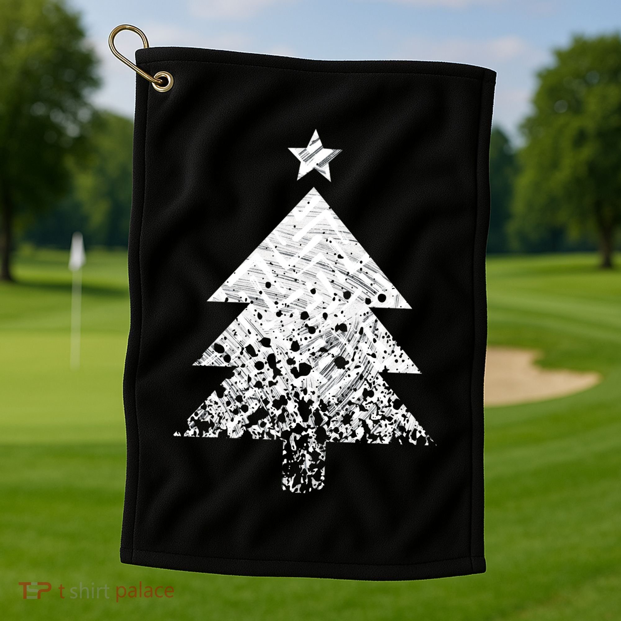 Abstract Big Christmas Tree Golf Towel