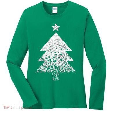 Abstract Big Christmas Tree Women's Long Sleeve Shirt