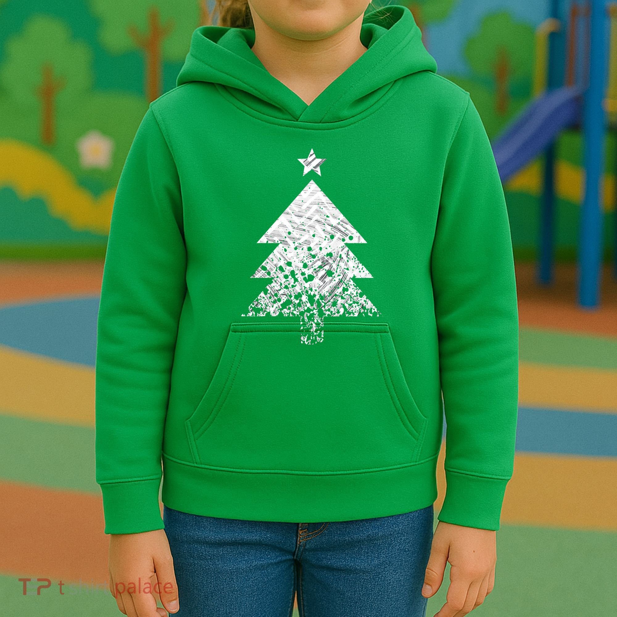 Abstract Big Christmas Tree Kids Hoodie
