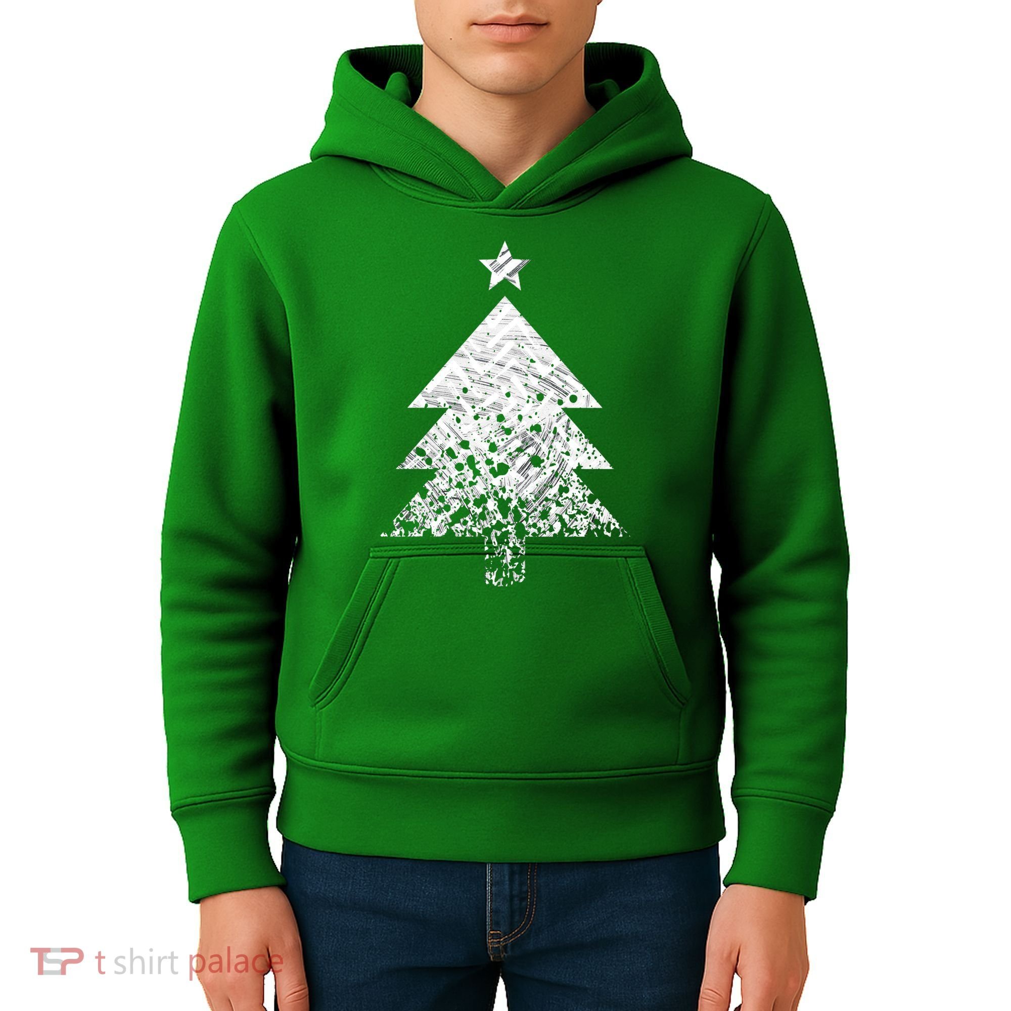 Abstract Big Christmas Tree Kids Hoodie