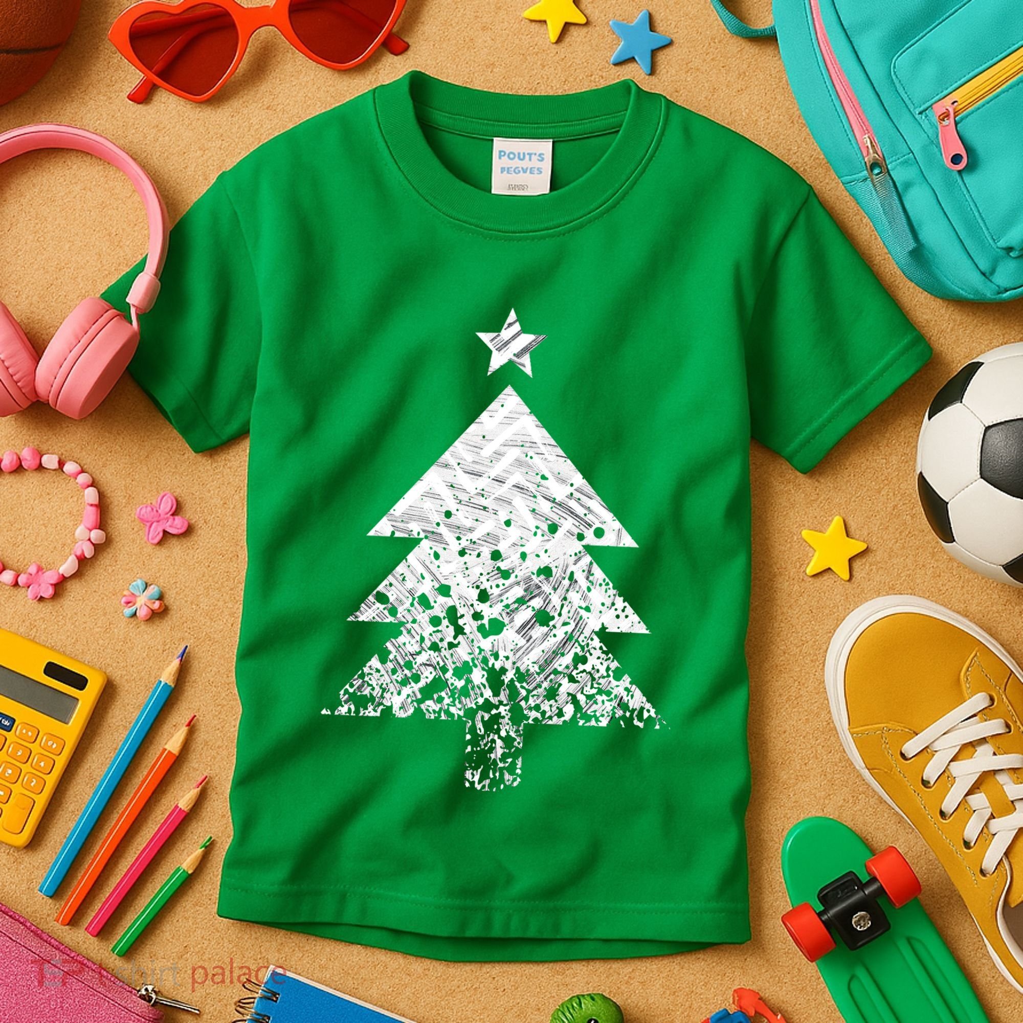Abstract Big Christmas Tree Kids T-Shirt