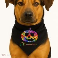 Abstract Halloween Pumpkin USA-Made Doggie Bandana thumb 1