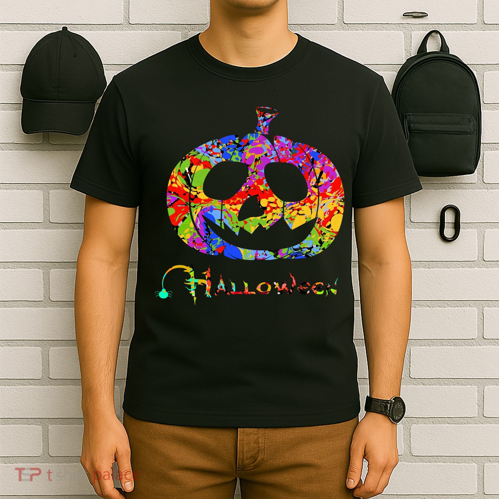 Abstract Halloween Pumpkin T-Shirt