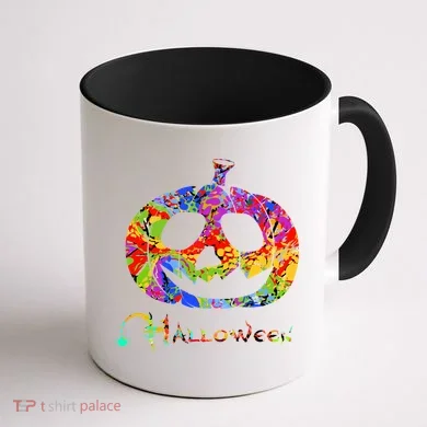 Abstract Halloween Pumpkin Coffee Mug back
