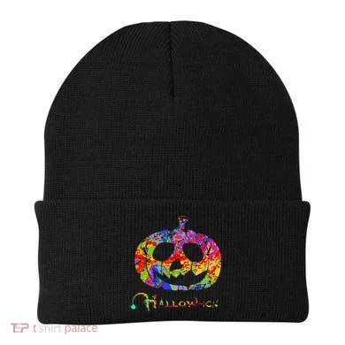 Abstract Halloween Pumpkin Beanie