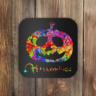 Abstract Halloween Pumpkin Coaster